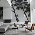 Pink Palms II BW Mural Wallpaper - room preview 05