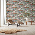 Garden of Myth and Memory Pattern, White Mural Wallpaper - room preview 05
