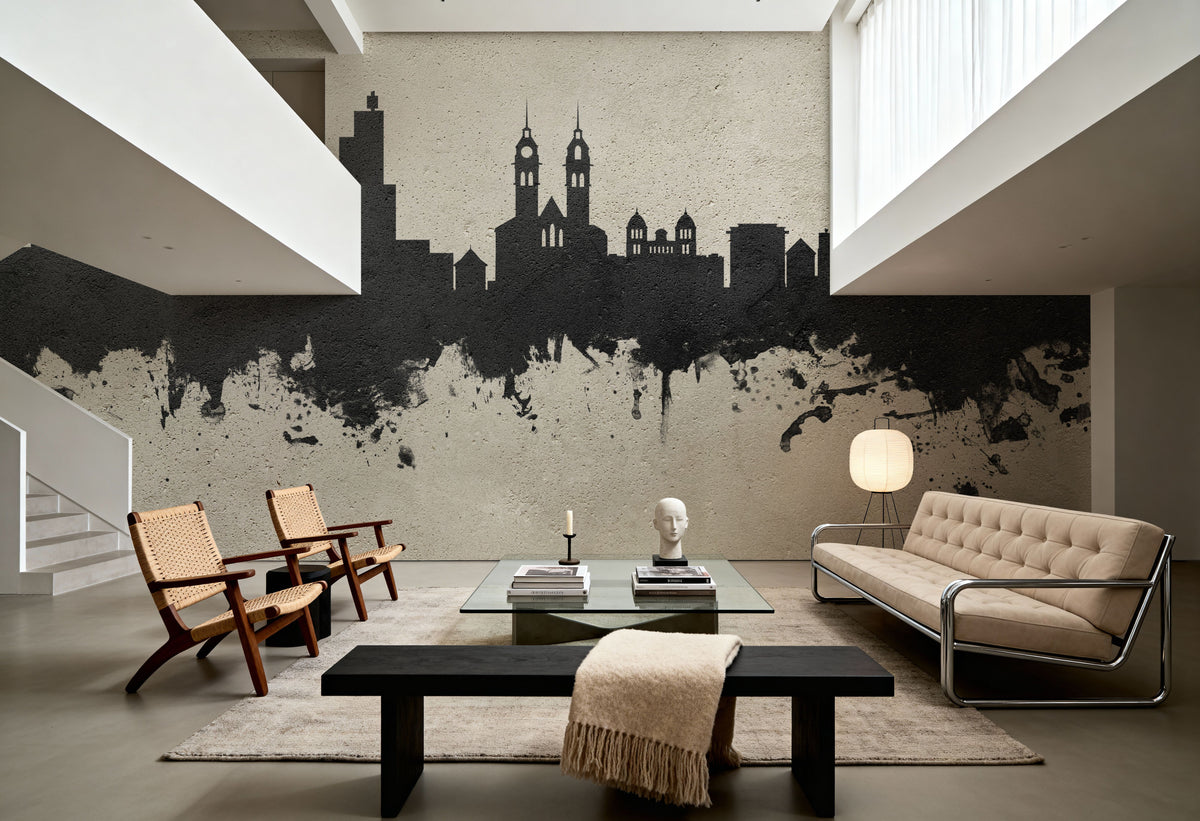 Wintherthur Switzerland Skyline Concrete Mural Wallpaper - room preview 05