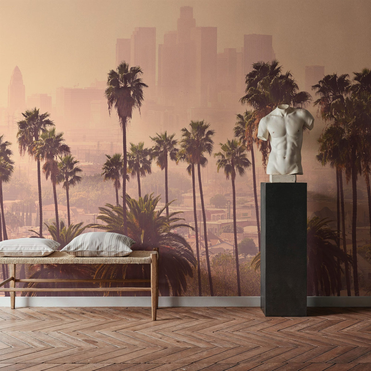 LA Palm Trees Mural Wallpaper - room preview 05