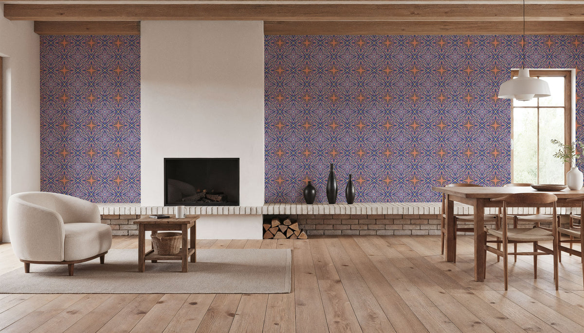 Textile Mosaic Mural Wallpaper - room preview 05
