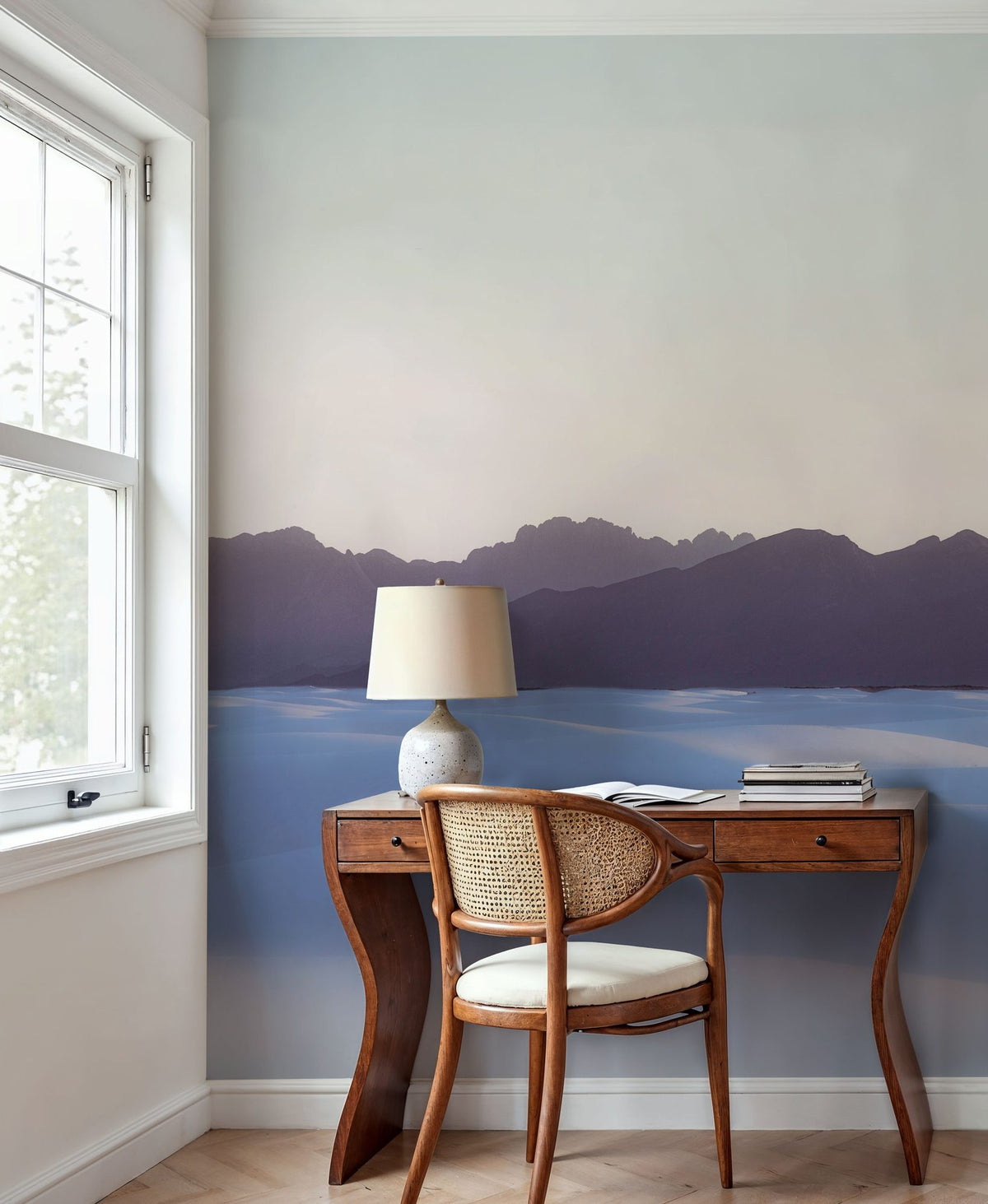 White Cloudy Sands Mural Wallpaper - room preview 05
