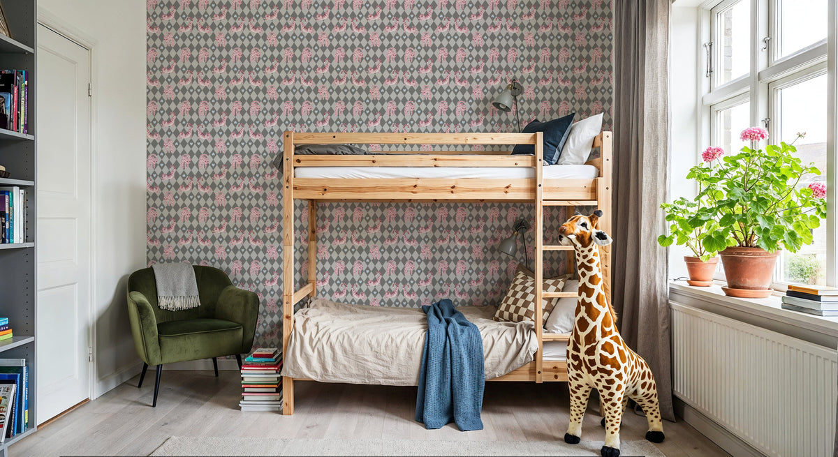 Harlequin Kittens, Blush Mural Wallpaper - room preview 05