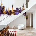 Tallinn Estonia Skyline Purple & Gold Mural Wallpaper - room preview 05