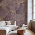 Painted Dreamy Clouds, Lilac Mural Wallpaper - room preview 05