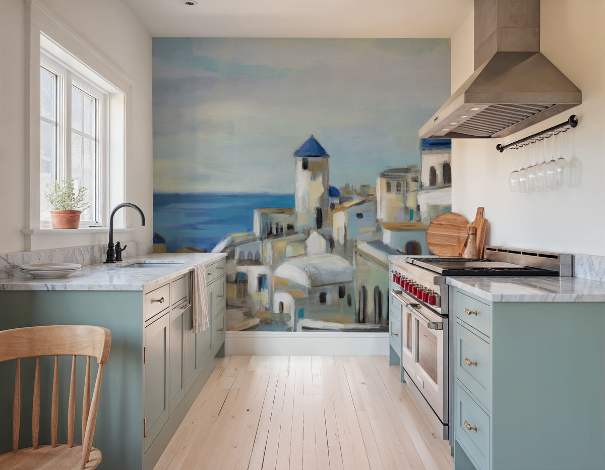 Santorini Strokes Mural Wallpaper - room preview 05