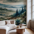 Misty Mountain Valley Landscape Mural Wallpaper - room preview 05
