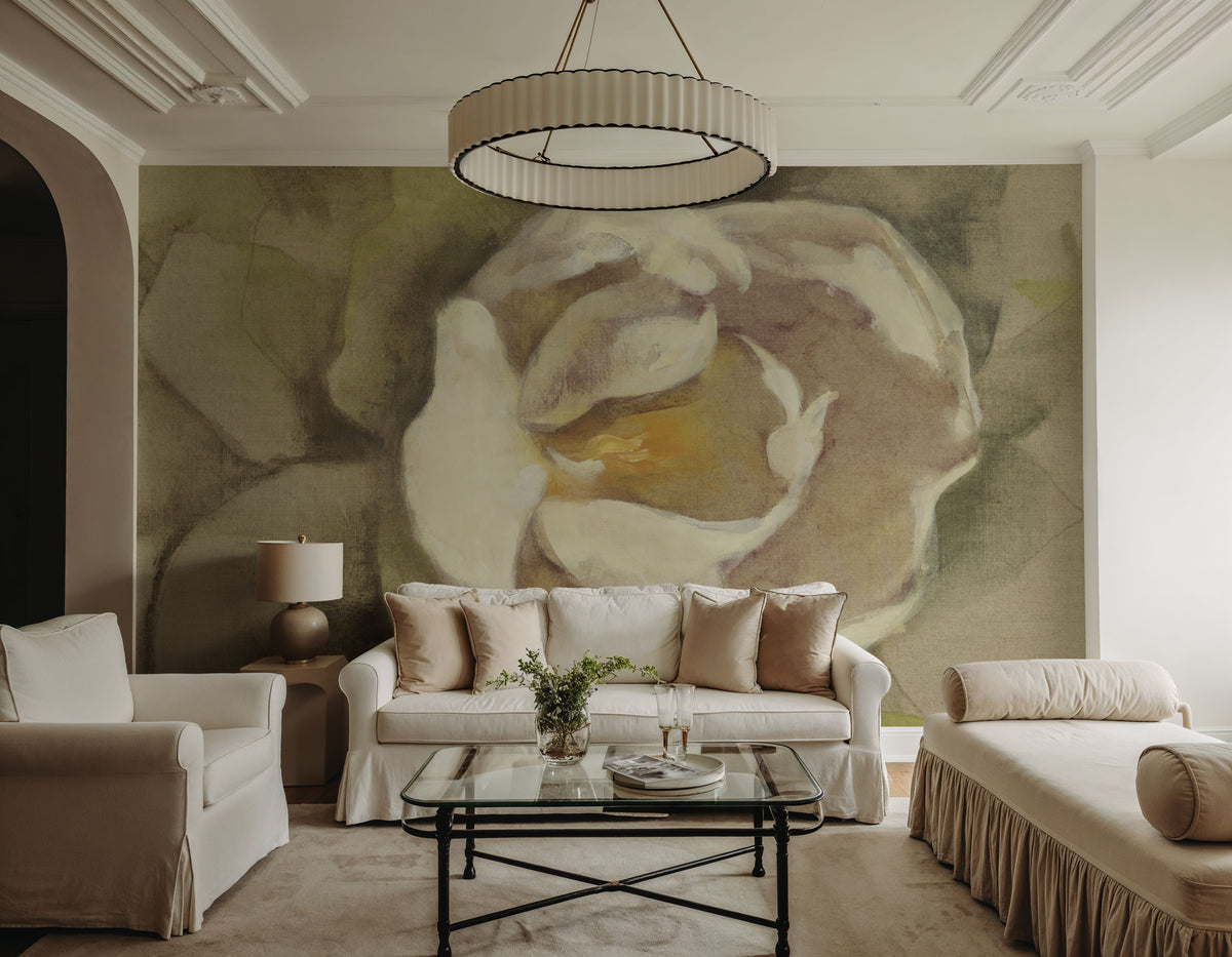 White Blossom Mural Wallpaper - room preview 05