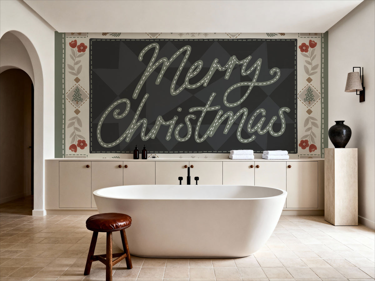 Quilted Christmas I Mural Wallpaper - room preview 05