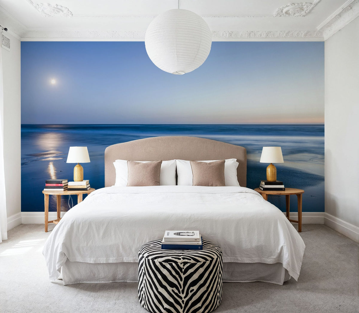 Full Moon Sea Mural Wallpaper - room preview 05
