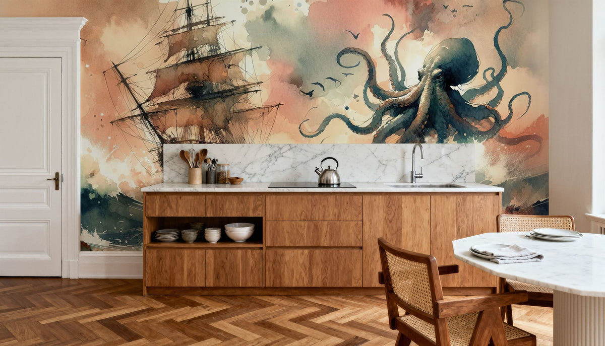 Battle with the Sea Monster Mural Wallpaper - room preview 05