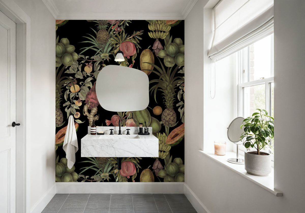 Juicy Fruits, Black Mural Wallpaper - room preview 05
