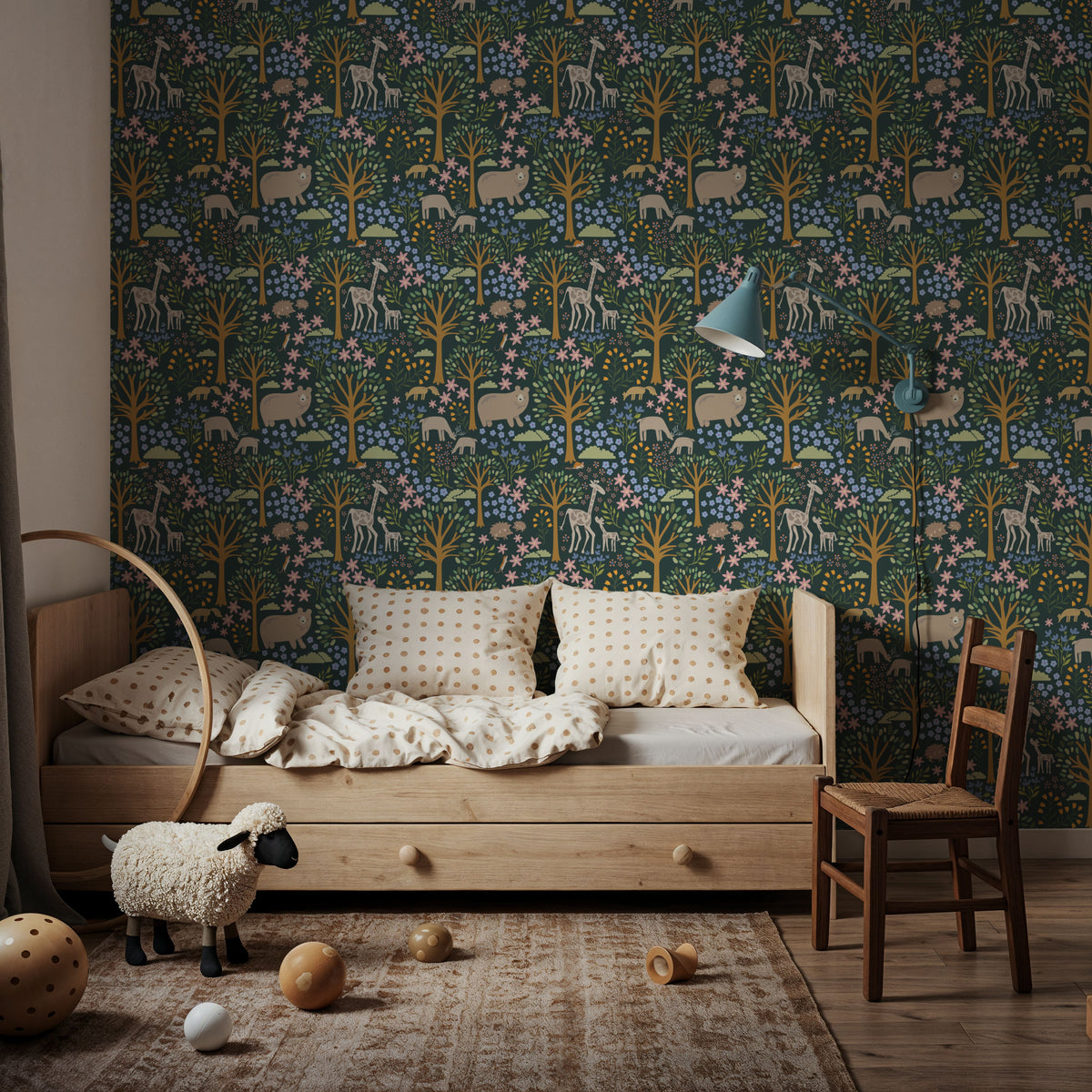 Forest Surprise, Spinach Mural Wallpaper - room preview 05