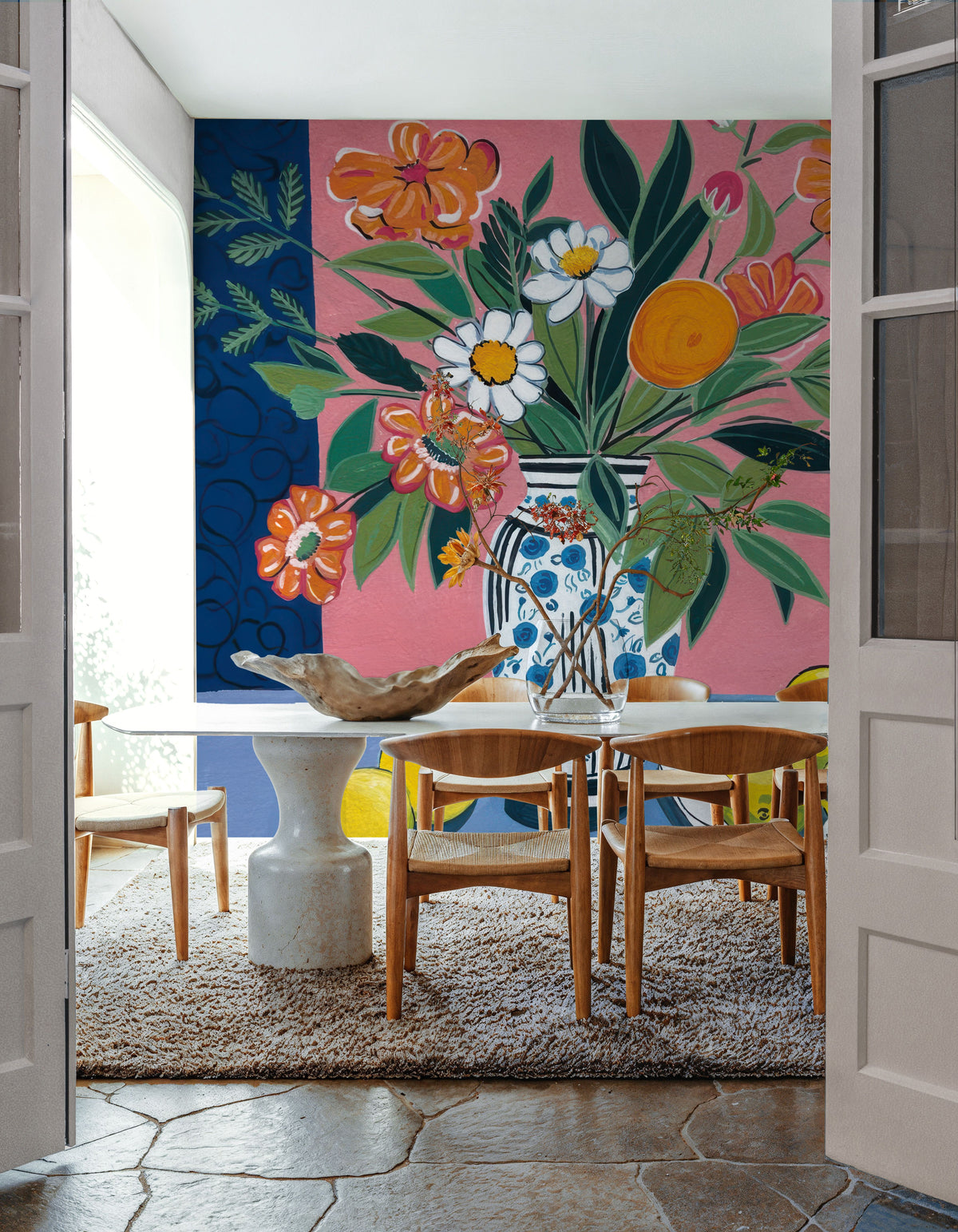 Flower Still Life with Lemons Mural Wallpaper - room preview 05