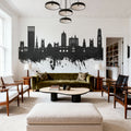 New Haven Connecticut Skyline Black & White Mural Wallpaper - room preview 05
