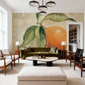 L Orange Mural Wallpaper - room preview 05