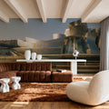 Metallic Riverfront Sculpture Mural Wallpaper - room preview 05