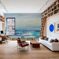 Turquoise Sea Waves II Mural Wallpaper - room preview 05
