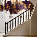 Hamburg Germany Skyline Purlpe & Gold Mural Wallpaper - room preview 05
