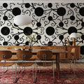 Botanical Black Mural Wallpaper - room preview 05