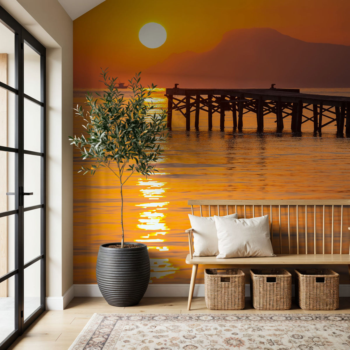 Muro Beach Pier Mural Wallpaper - room preview 05