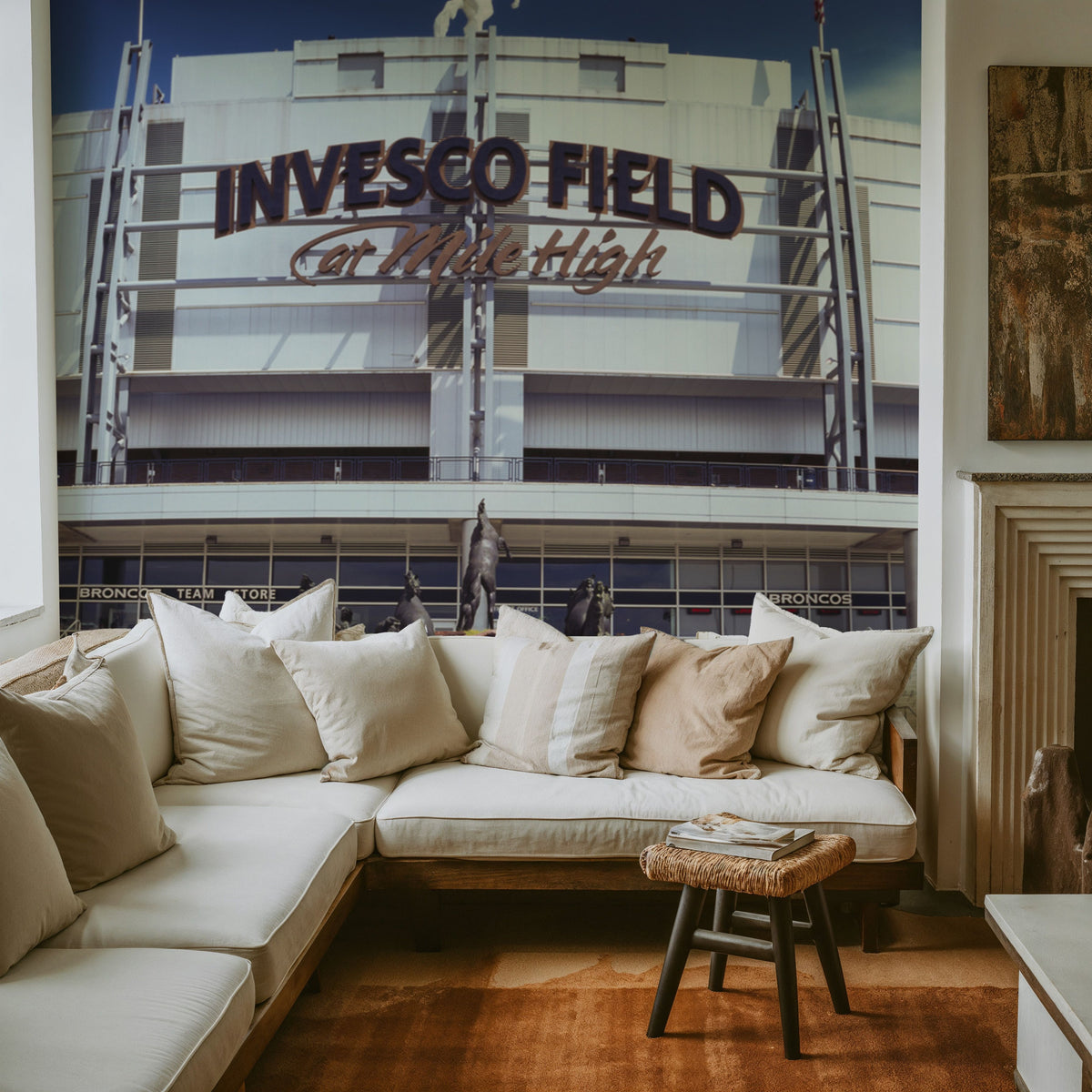 Mile High Stadium Bronco Mural Wallpaper - room preview 05