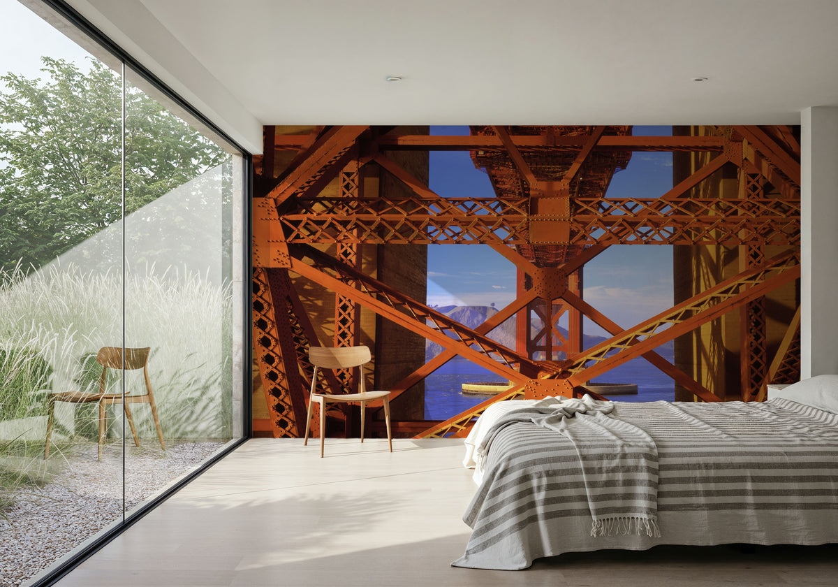 Industrial Bridge Geometry Mural Wallpaper - room preview 05