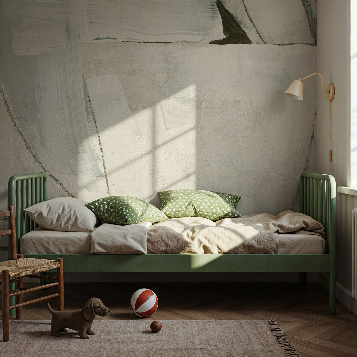Whisper Abstract Cream Crop Mural Wallpaper - room preview 05