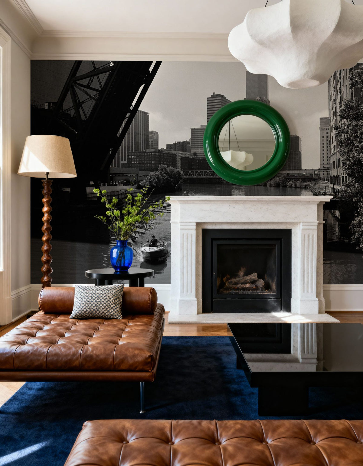 Urban River Crossing Mural Wallpaper - room preview 05
