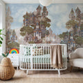 Treehouse Neighborhood Warm Mural Wallpaper - room preview 05