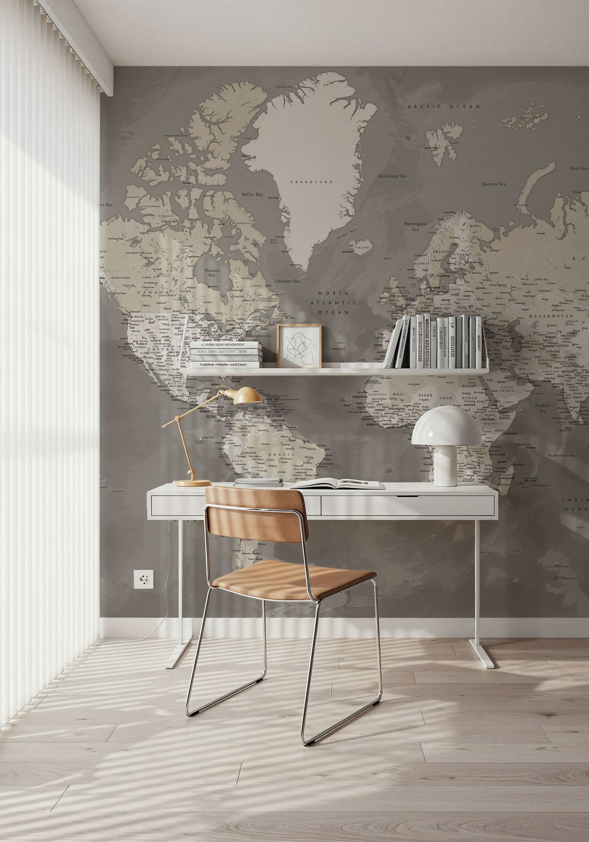 World Map Cities - Davey Mural Wallpaper - room preview 05