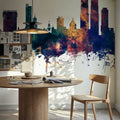 Mumbai Skyline India Bombay Blue & Bronze Mural Wallpaper - room preview 05