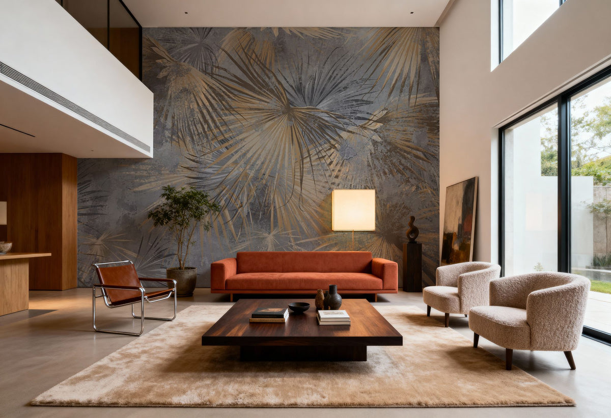 Retro Sunny Palms Mural Wallpaper - room preview 05