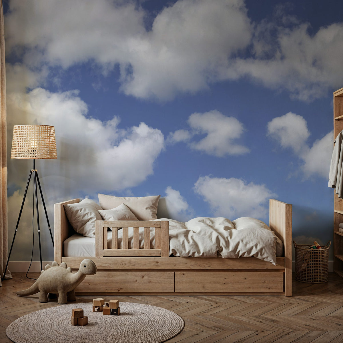 Puff Puff Cloud Mural Wallpaper - room preview 05
