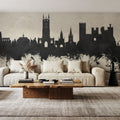 Warwick England Skyline Concrete Mural Wallpaper - room preview 05
