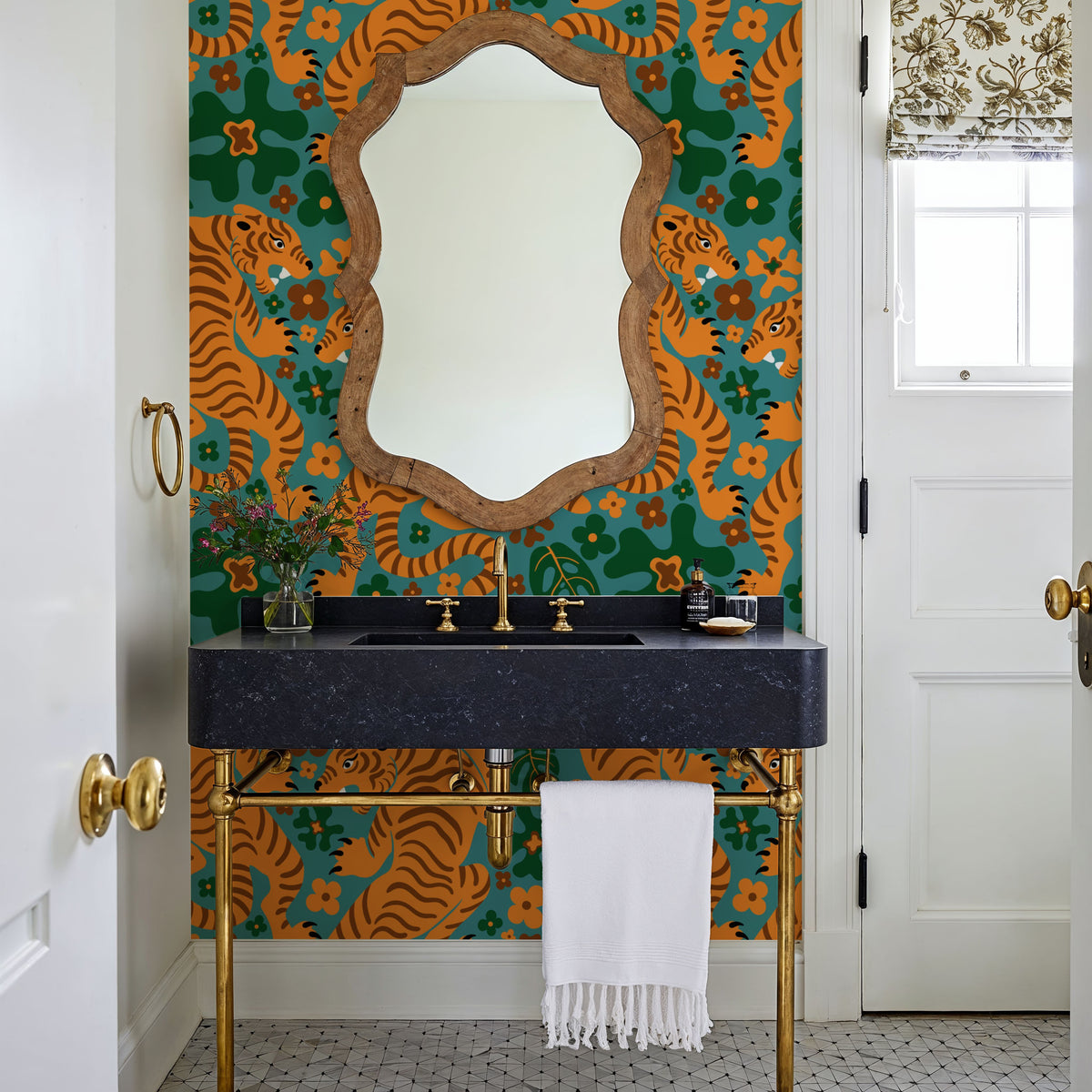 Otomi Cool Tigers, Bright Mural Wallpaper - room preview 05