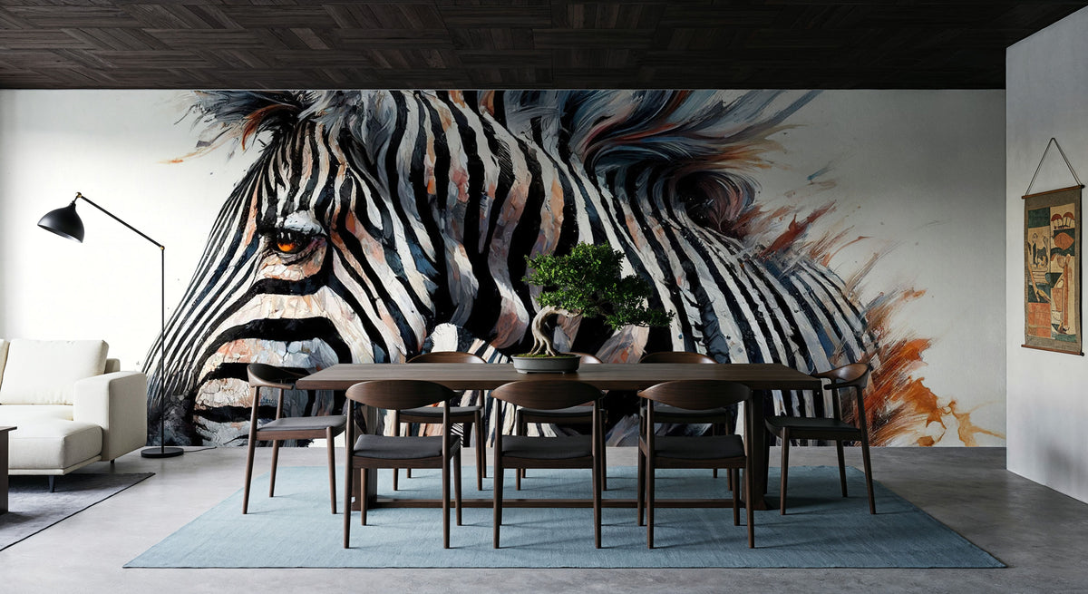 Ethereal Zebra Mural Wallpaper - room preview 05
