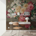 Antique Rose Bouquet Mural Wallpaper - room preview 05
