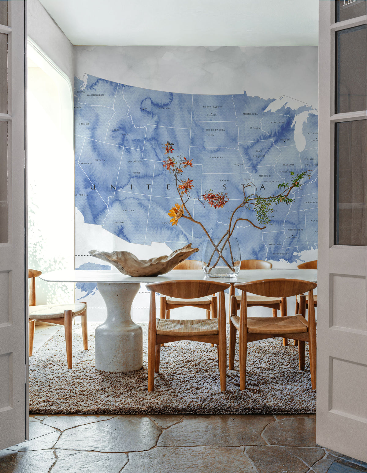 US State Map - Iria Wash Mural Wallpaper - room preview 05