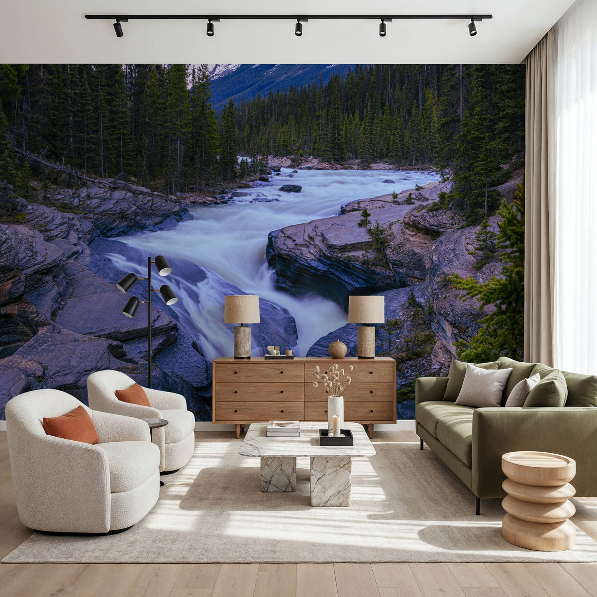Mistaya River Mural Wallpaper - room preview 05