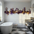 Hobart Australia Skyline Purple & Gold Mural Wallpaper - room preview 05