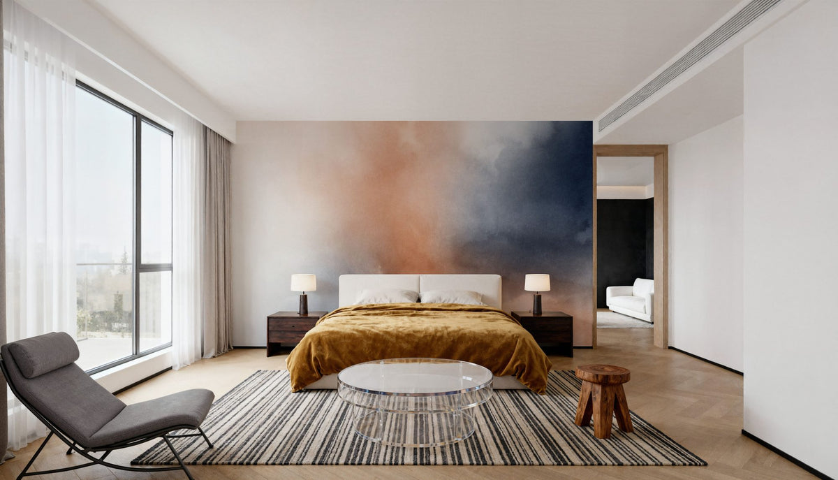 Smoke on River Mural Wallpaper - room preview 05