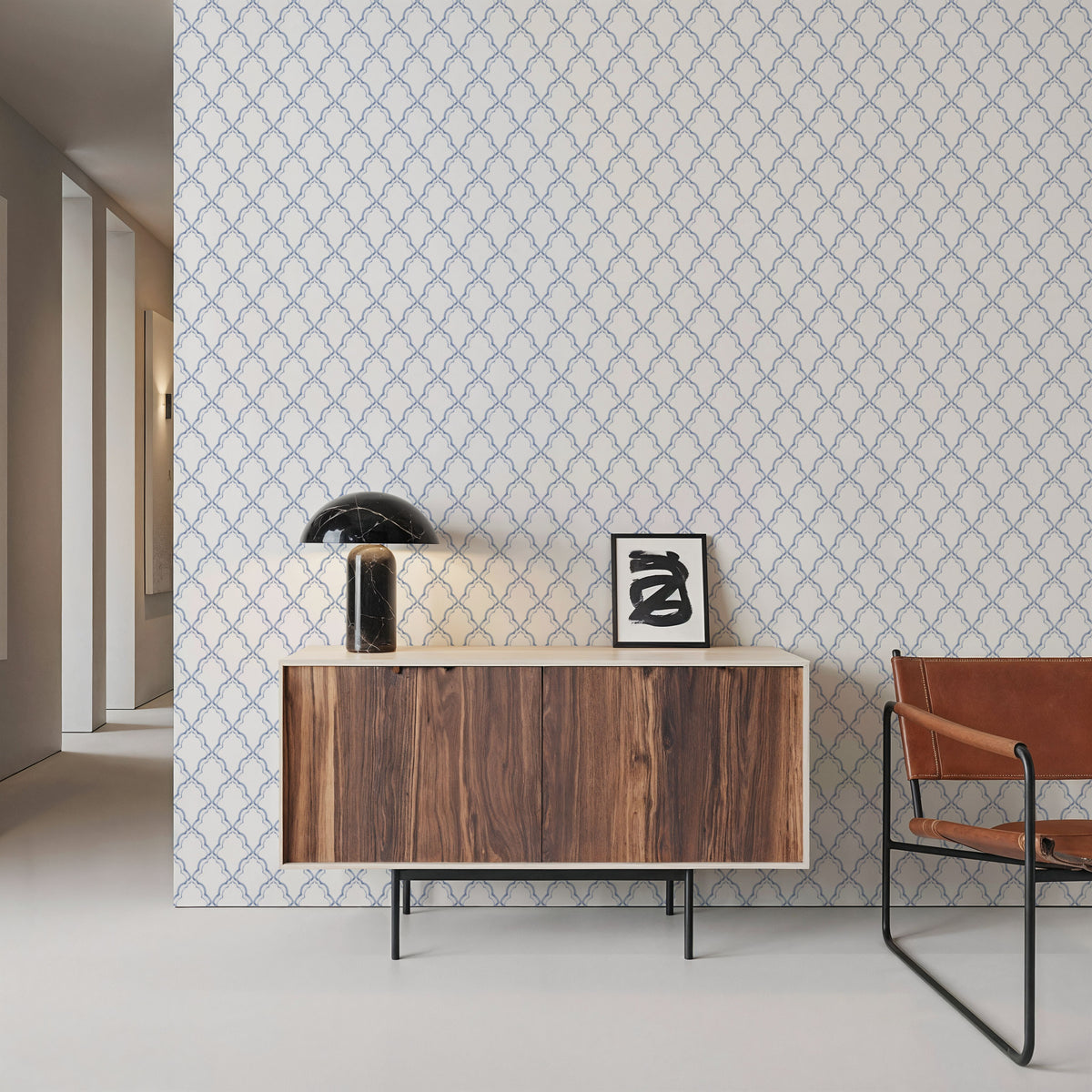 Medallion Trellis, Blueberry Mural Wallpaper - room preview 05