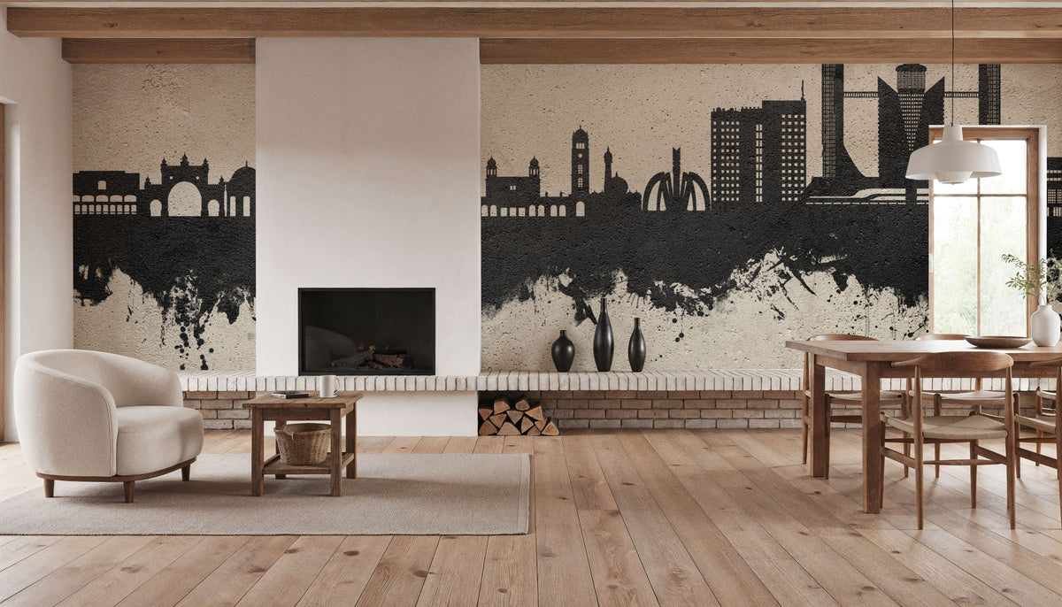 Faislabad Pakistan Skyline Concrete Mural Wallpaper - room preview 05