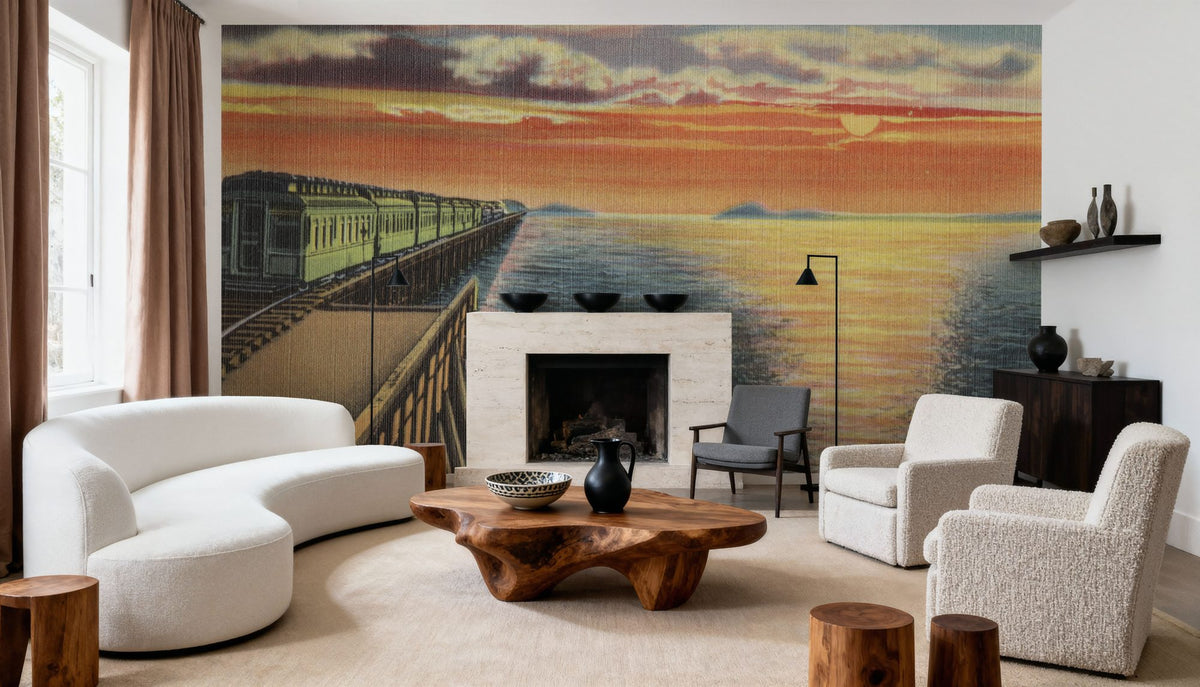 Greetings From Train Sunset Mural Wallpaper - room preview 05