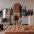 Lucerne Switzerland Luzern Skyline Blue & Bronze Mural Wallpaper - room preview 05
