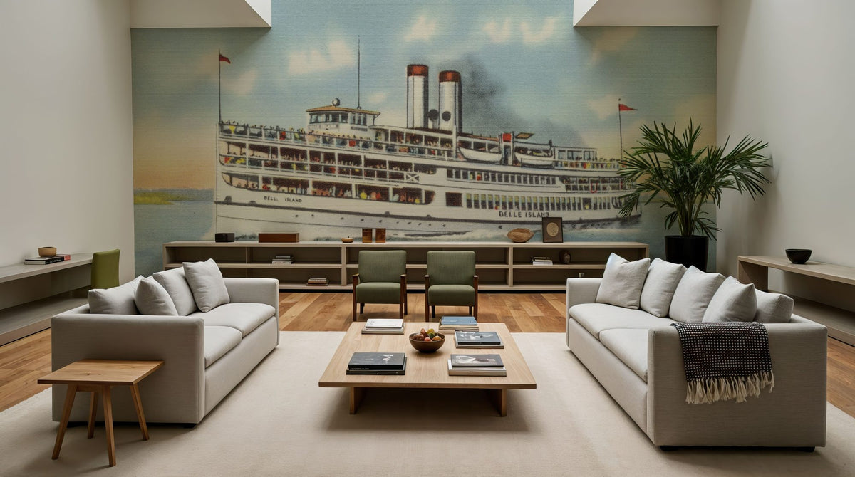Greetings From Belle Island Mural Wallpaper - room preview 05