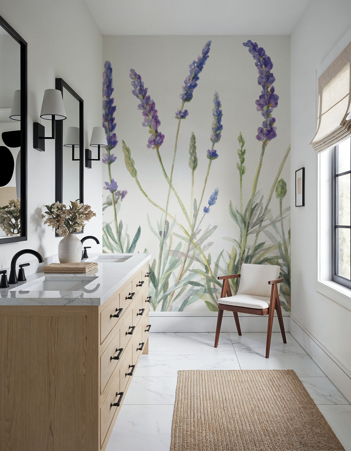 Lavender Line Mural Wallpaper - room preview 05