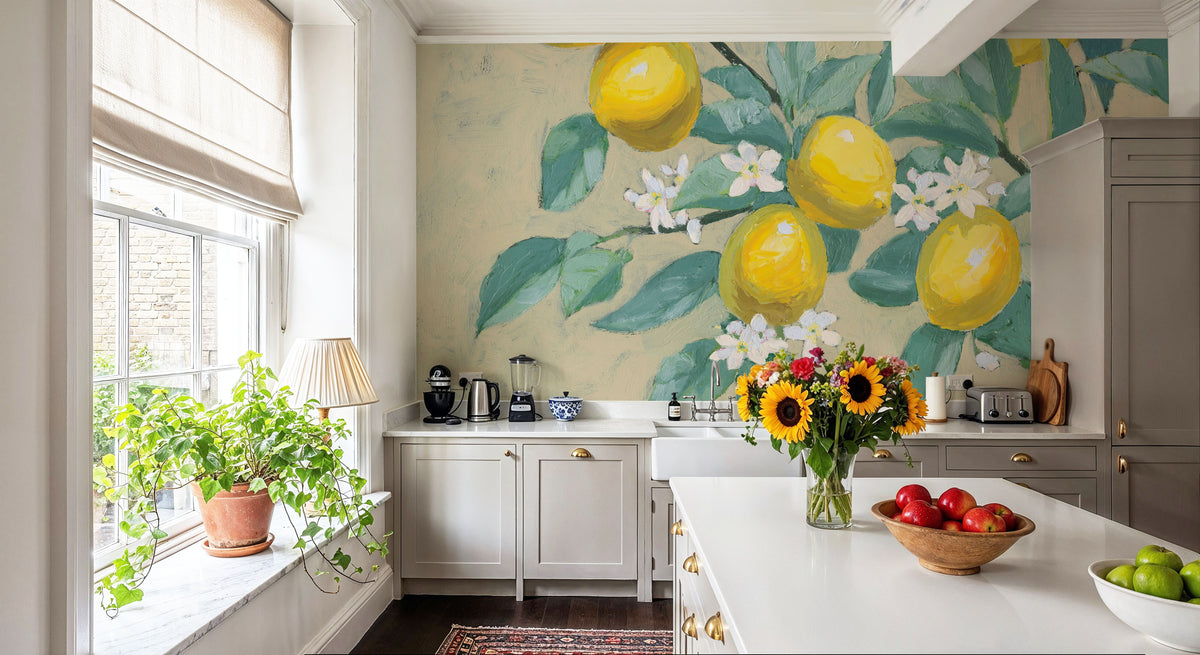 Lemon Branch Mural Wallpaper - room preview 05