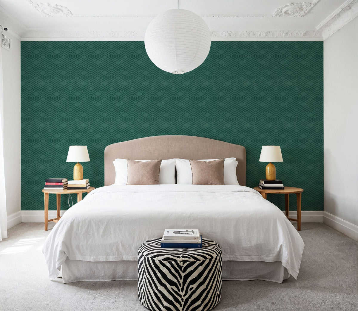 Woodland Waves Tropical Green Mural Wallpaper - room preview 05